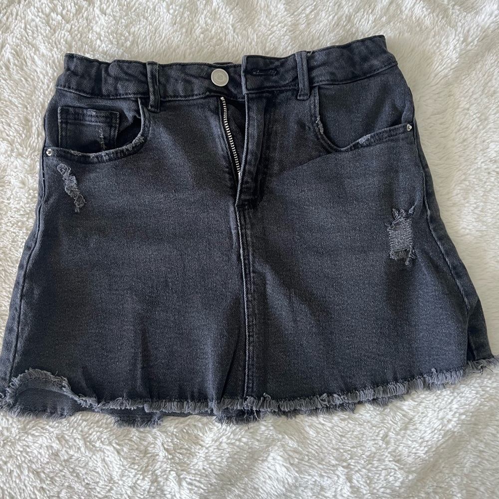 Zara kids black denim skirt size 10
